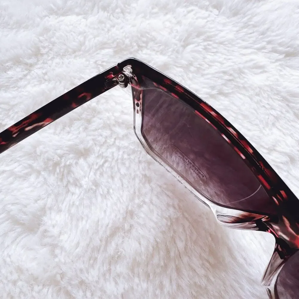 Kira Tortoise Brown & Clear Oversized Sunglasses